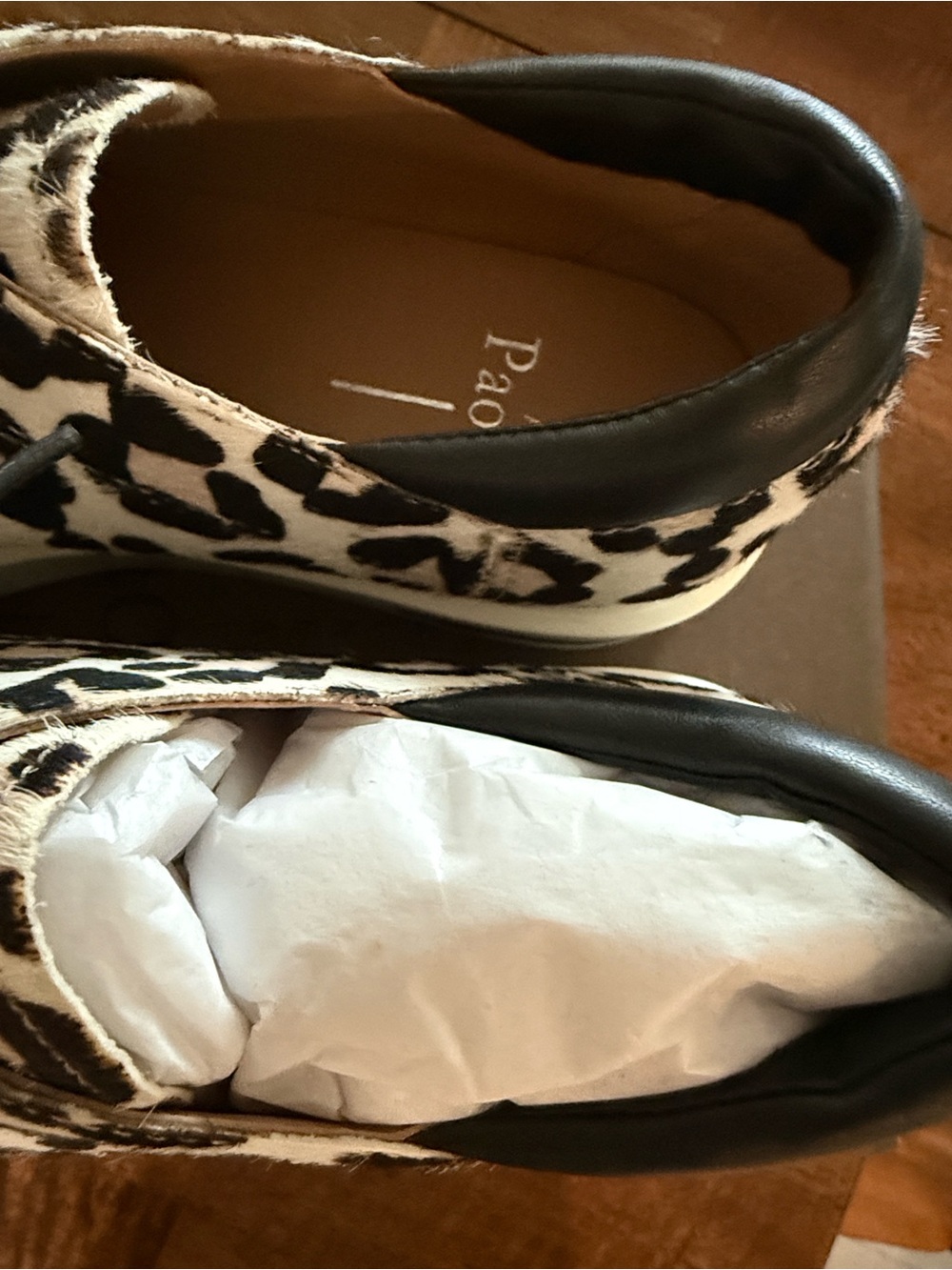 Paolo Black and White Leopard Print Sneakers - Picture 5 of 8